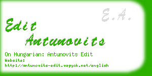 edit antunovits business card